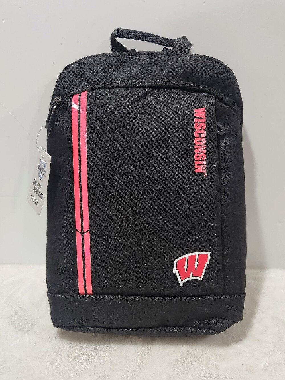 Soar College Wisconsin Badgers Black Red 14" Laptop Bookbag Backpack NWT